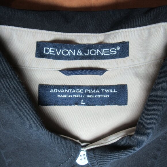 Devon & Jones Black Pima Twill Button-Down | Size L - Picture 8 of 10